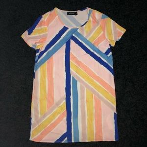 Cute MINKPINK pink blue yellow print mini dress